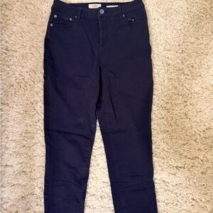 LOGO by Lori Goldstein Women's Dark Blue Skinny Jeans